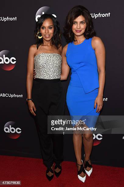 Actresses Kerry Washington and Priyanka Chopra attend the 2015 ABC Upfront at Avery Fisher Hall, Lincoln Center on May 12, 2015 in New York City.