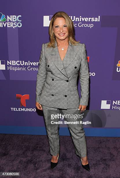 Personality Ana Maria Polo attends the 2015 Telemondo And NBC Universo Upfront at Frederick P. Rose Hall, Jazz at Lincoln Center on May 12, 2015 in...
