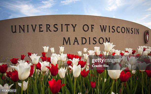 university of wisconsin madison sign - college insignia stock pictures, royalty-free photos & images