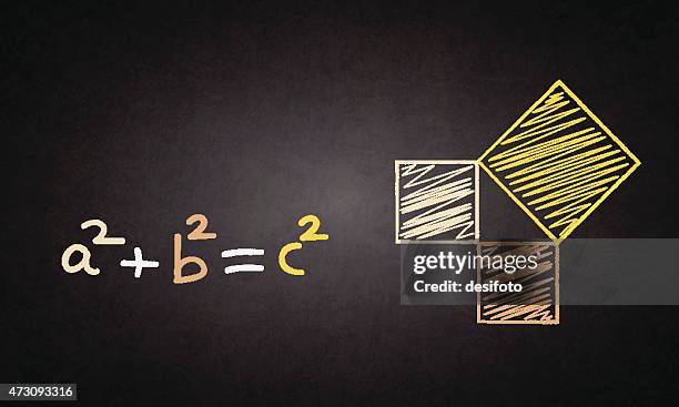 ilustraciones, imágenes clip art, dibujos animados e iconos de stock de pythagorean theorem - fórmula