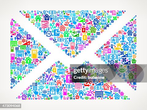 Envelope on Home Automation and Security Vector Background Envelope on Home Automation and Security Vector Background