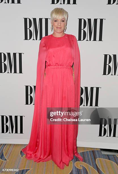 Honoree P!nk attends the 63rd Annual BMI Pop Awards held at the Beverly Wilshire Hotel on May 12, 2015 in Beverly Hills, California.