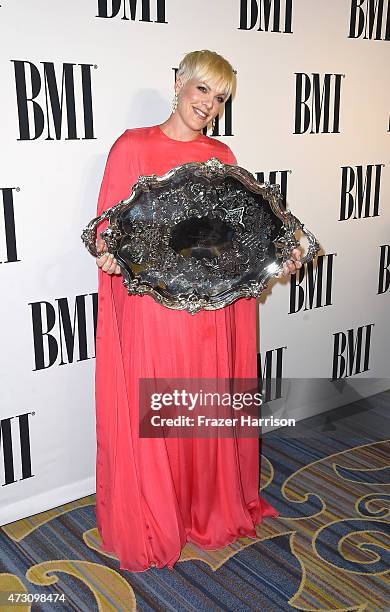 Singer Pink arrives at the 63rd Annual BMI Pop Awards at Regent Beverly Wilshire Hotel on May 12, 2015 in Beverly Hills, California.