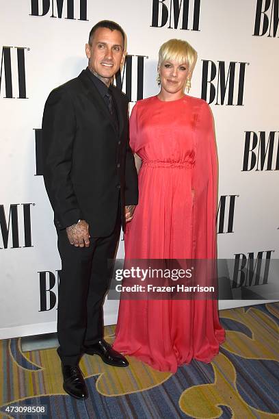 Singer Pink and husband Carey Hart arrive at the 63rd Annual BMI Pop Awards at Regent Beverly Wilshire Hotel on May 12, 2015 in Beverly Hills,...