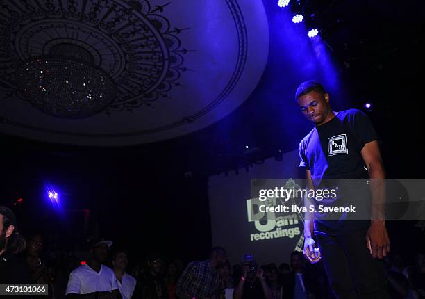 Vince Staples performs during the Def Jam Upfronts 2015 Showcase Powered By Samsung Milk Music & Milk Video at Arena on May 12, 2015 in New York City.