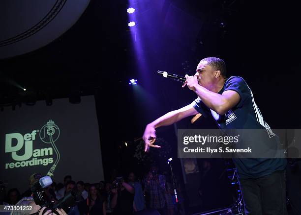 Vince Staples performs during the Def Jam Upfronts 2015 Showcase Powered By Samsung Milk Music & Milk Video at Arena on May 12, 2015 in New York City.
