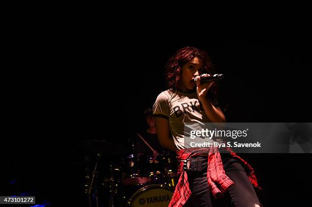 Alessia Cara performs during the Def Jam Upfronts 2015 Showcase Powered By Samsung Milk Music & Milk Video at Arena on May 12, 2015 in New York City.