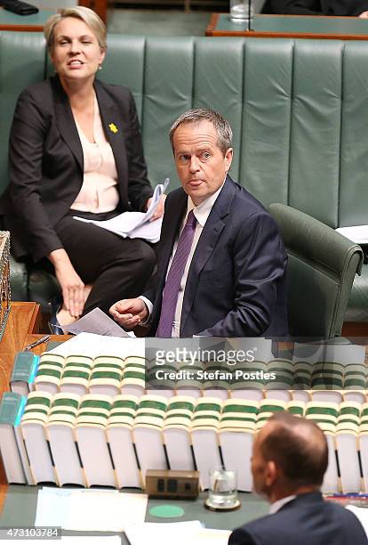 Leader of the Opposition Bill Shorten during House of Representatives question time at Parliament House on May 13, 2015 in Canberra, Australia. The...