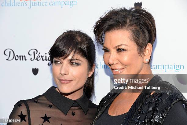 Actress Selma Blair and TV personality Kris Jenner attend a cocktails and conversation event for the Children's Justice Campaign on May 12, 2015 in...
