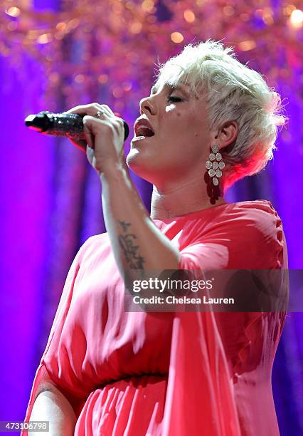 Honoree P!nk performs onstage during the 63rd Annual BMI Pop Awards held at the Regent Beverly Wilshire Hotel on May 12, 2015 in Beverly Hills,...