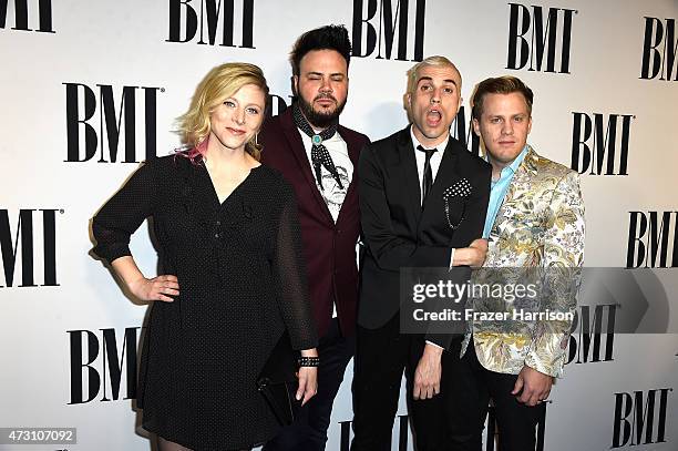 Band Neon Trees attend the 63rd Annual BMI Pop Awards at Regent Beverly Wilshire Hotel on May 12, 2015 in Beverly Hills, California.