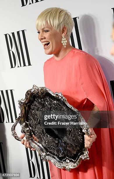 Singer Pink attends the 63rd Annual BMI Pop Awards at Regent Beverly Wilshire Hotel on May 12, 2015 in Beverly Hills, California.