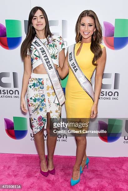 Miss Universe 2014 Paulina Vega and Miss USA Nia Sanchez attends Univision's 2015 Upfront at Gotham Hall on May 12, 2015 in New York City.