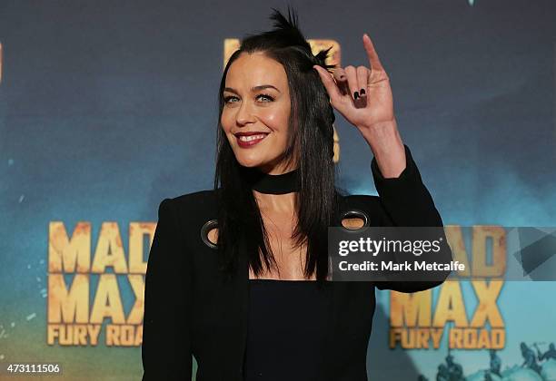 Megan Gale arrives at the Australian Premiere of Mad Max: Fury Road at Event Cinemas George Street on May 13, 2015 in Sydney, Australia.