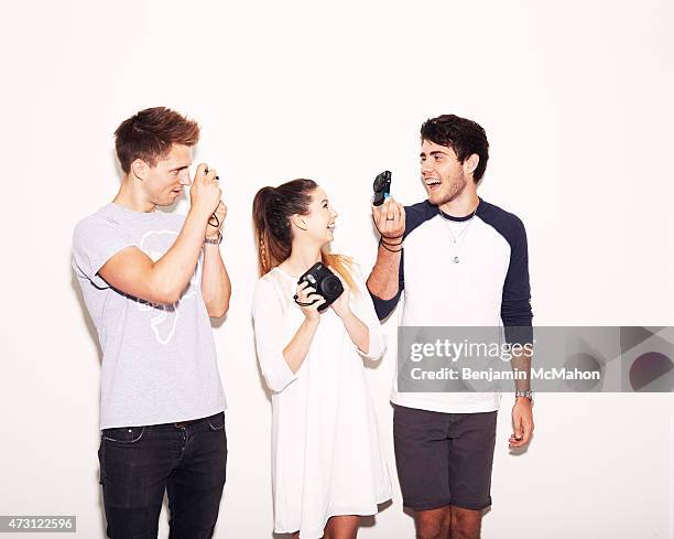 Social media bloggers, Marcus Butler, Zoe Sugg and Alfie Deyes are photographed for the Telegraph on July 29, 2014 in London, England.