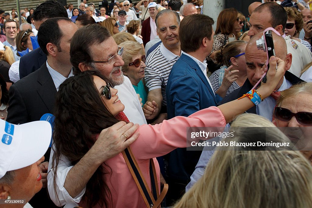 Mariano Rajoy supports his candidates for Madrid during an electoral campaign event