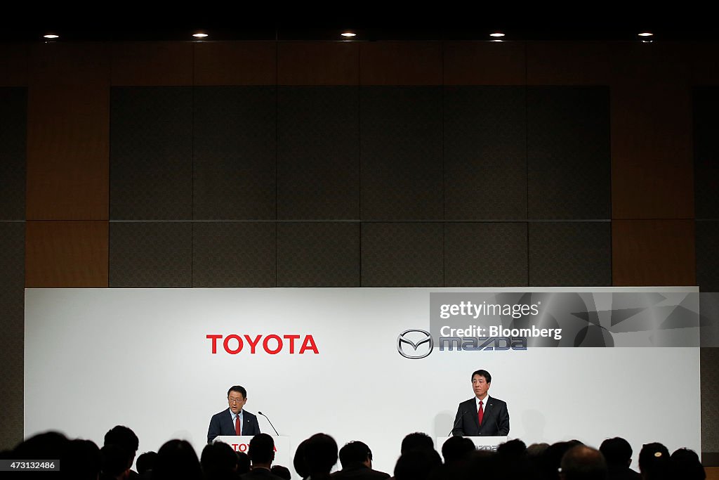 Toyota Motor Corp. President Akio Toyoda And Mazda Motor Co. President Masamichi Kogai Joint News Conference