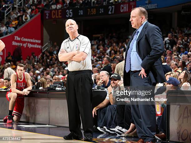 Referee Joe Crawford looks on during the game between the Cleveland Cavaliers and Chicago Bulls in Game Five of the Eastern Conference Semifinals of...
