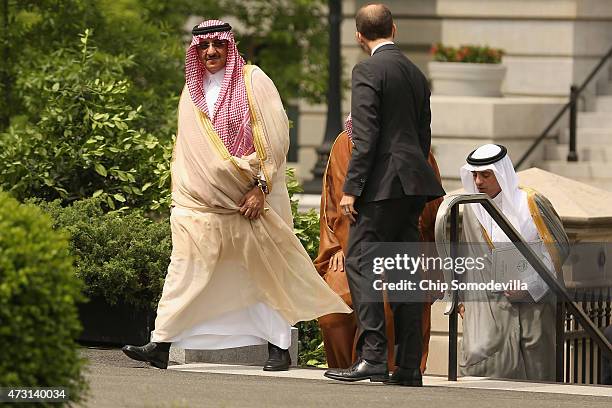 Crown Prince Mohammed bin Nayef , Deputy Crown Prince Mohammed bin Salman of Saudi Arabia and Saudi Minister of Foreign Affairs Adel Al-Jubeir are...