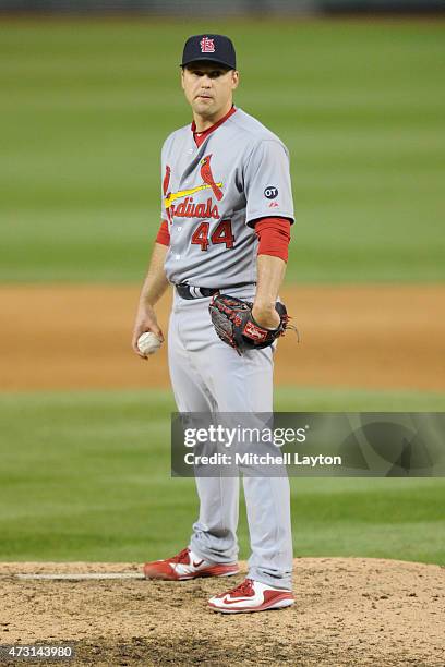 Trevor Rosenthal of the St. Louis Cardinals pitches during a baseball game against the Washington Nationals at Nationals Park at on April 22, 2015 in...