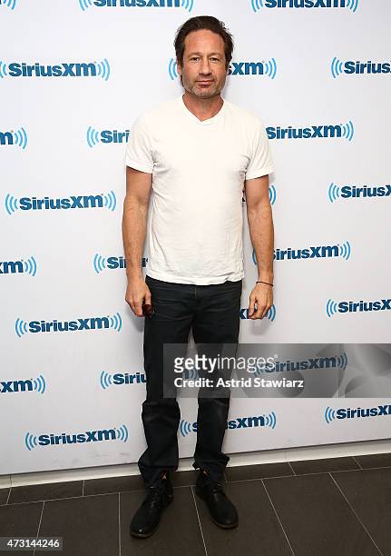 Actor David Duchovny visits the SiriusXM Studios on May 13, 2015 in New York City.