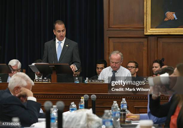 Subcommittee Chairman Mario Diaz-Balart speaks during a House Appropriations Committee markup on Capitol Hill, May 13, 2015 in Washington, DC. The...