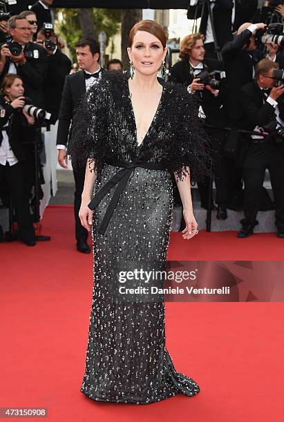 Actress Julianne Moore attends the opening ceremony and premiere of "La Tete Haute during the 68th annual Cannes Film Festival on May 13, 2015 in...