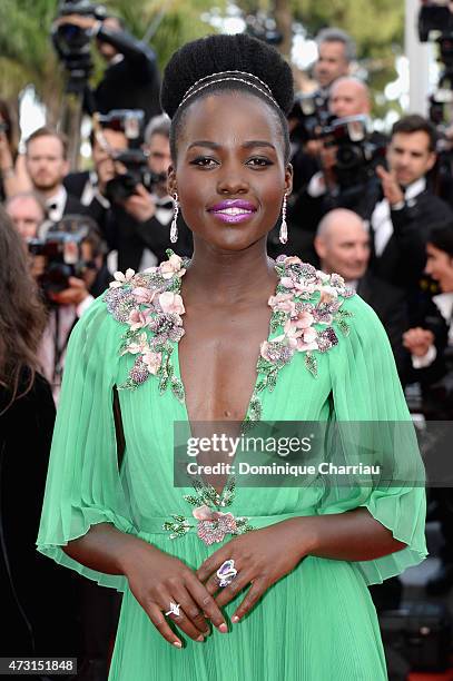 Actress Lupita Nyong'o attends the opening ceremony and premiere of "La Tete Haute during the 68th annual Cannes Film Festival on May 13, 2015 in...