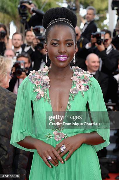 Actress Lupita Nyong'o attends the opening ceremony and premiere of "La Tete Haute during the 68th annual Cannes Film Festival on May 13, 2015 in...