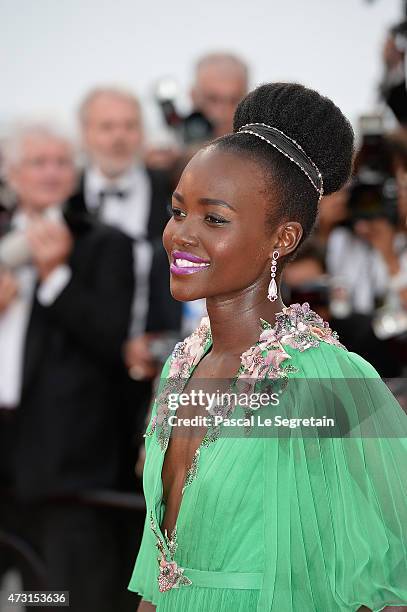 Actress Lupita Nyong'o attends the opening ceremony and premiere of "La Tete Haute" during the 68th annual Cannes Film Festival on May 13, 2015 in...