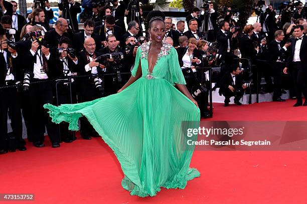 Actress Lupita Nyong'o attends the opening ceremony and premiere of "La Tete Haute" during the 68th annual Cannes Film Festival on May 13, 2015 in...