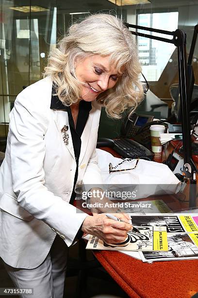 Actress Blythe Danner visits 'The Morning Jolt with Larry Flick' on SiriusXM OutQ at the SiriusXM Studios on May 13, 2015 in New York City.