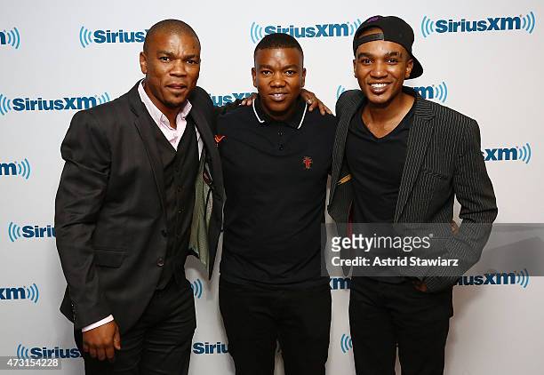 Musicians Zwai Bala, Phleo Bala, and Loyiso Bala of The Bala Brothers visit the SiriusXM Studios on May 13, 2015 in New York City.