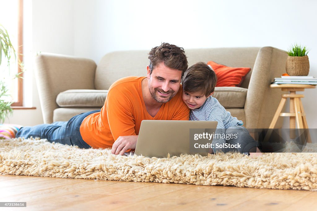 Surfing the Net with his Dad