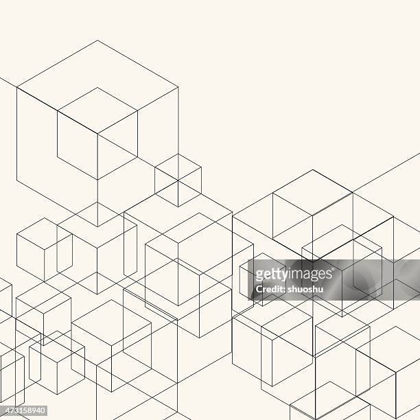 abstract geometry pattern background - square composition stock illustrations