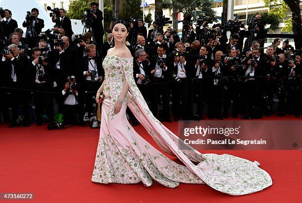 Fan Bingbing attends the opening ceremony and premiere of "La Tete Haute" during the 68th annual Cannes Film Festival on May 13, 2015 in Cannes,...