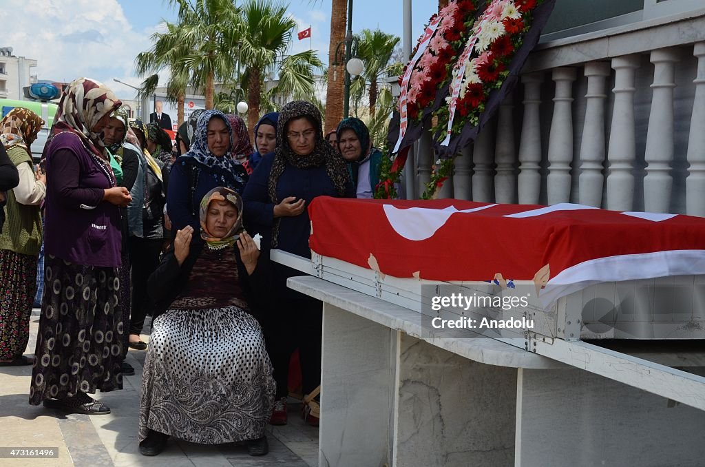Funeral of third captain Buyukdere of the Tuna-1 ship attacked in Libya
