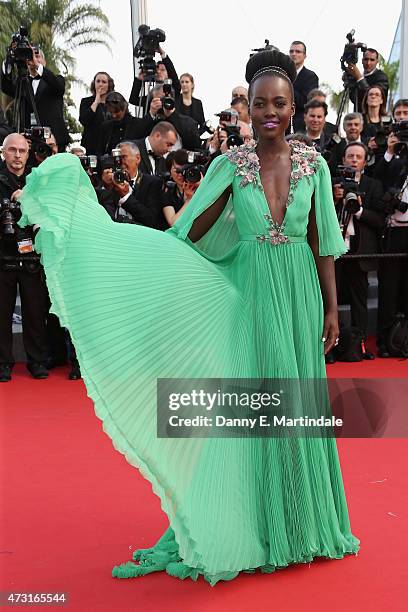 Lupita Nyong'o attends the opening ceremony and premiere of "La Tete Haute" during the 68th annual Cannes Film Festival on May 13, 2015 in Cannes,...