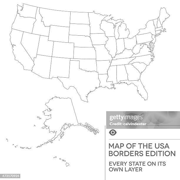 map of the united states of america - usa outline stock illustrations