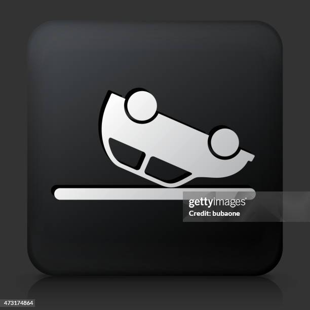 black square button with car flipped upside down - upside down concept stock illustrations