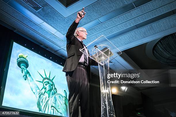 Politician Bernie Sanders attends the Sister Giant conference at the LAX Concourse Hotel where he unofficially announced his presidential bid on...