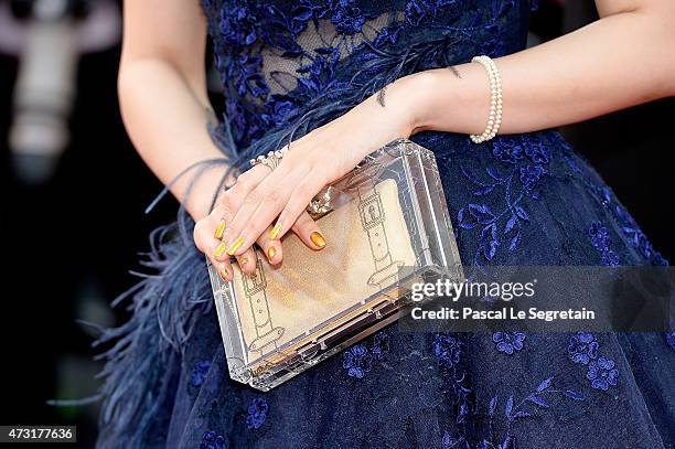 Accessories are seen during the opening ceremony and premiere of "La Tete Haute" during the 68th annual Cannes Film Festival on May 13, 2015 in...