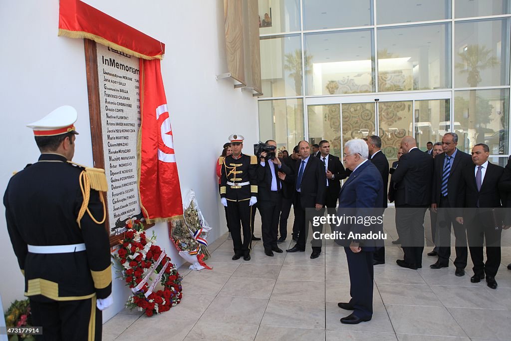 Palestinian President Mahmoud Abbas visits Bardo Museum in Tunis