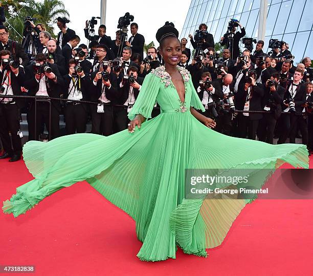 Actress Lupita Nyong'o attends the opening ceremony and premiere of "La Tete Haute during the 68th annual Cannes Film Festival on May 13, 2015 in...