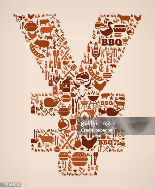yen sign summer barbecue invitation vector background - flame grill background stock illustrations