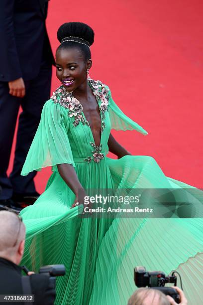 Lupita Nyong'o attends the opening ceremony and premiere of "La Tete Haute" during the 68th annual Cannes Film Festival on May 13, 2015 in Cannes,...