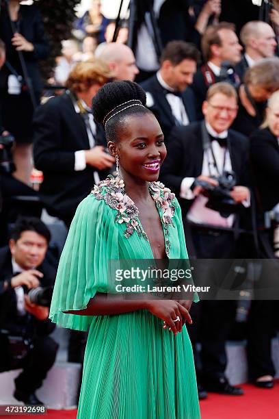 Actress Lupita Nyong'o attends the opening ceremony and "La Tete Haute" premiere during the 68th annual Cannes Film Festival on May 13, 2015 in...