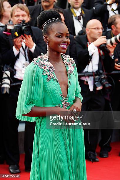 Actress Lupita Nyong'o attends the opening ceremony and "La Tete Haute" premiere during the 68th annual Cannes Film Festival on May 13, 2015 in...