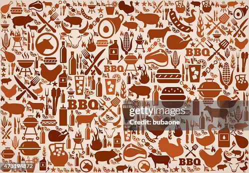 Summer barbecue invitation vector background pattern Summer barbecue invitation vector background pattern