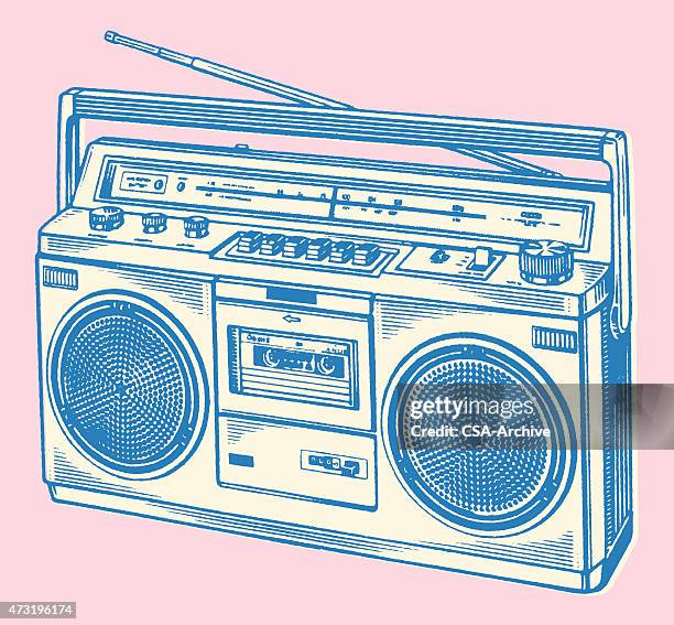 boombox - cassette stock illustrations